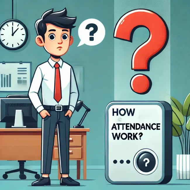 Máy chấm công vật lý trong môi trường văn phòng, minh họa từ khóa chấm công tiếng Anh