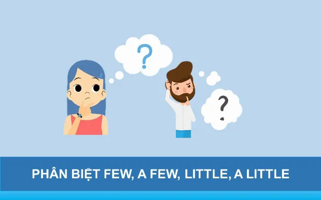 Sơ đồ phân biệt Few, A Few, Little và A Little đi với danh từ trong tiếng Anh