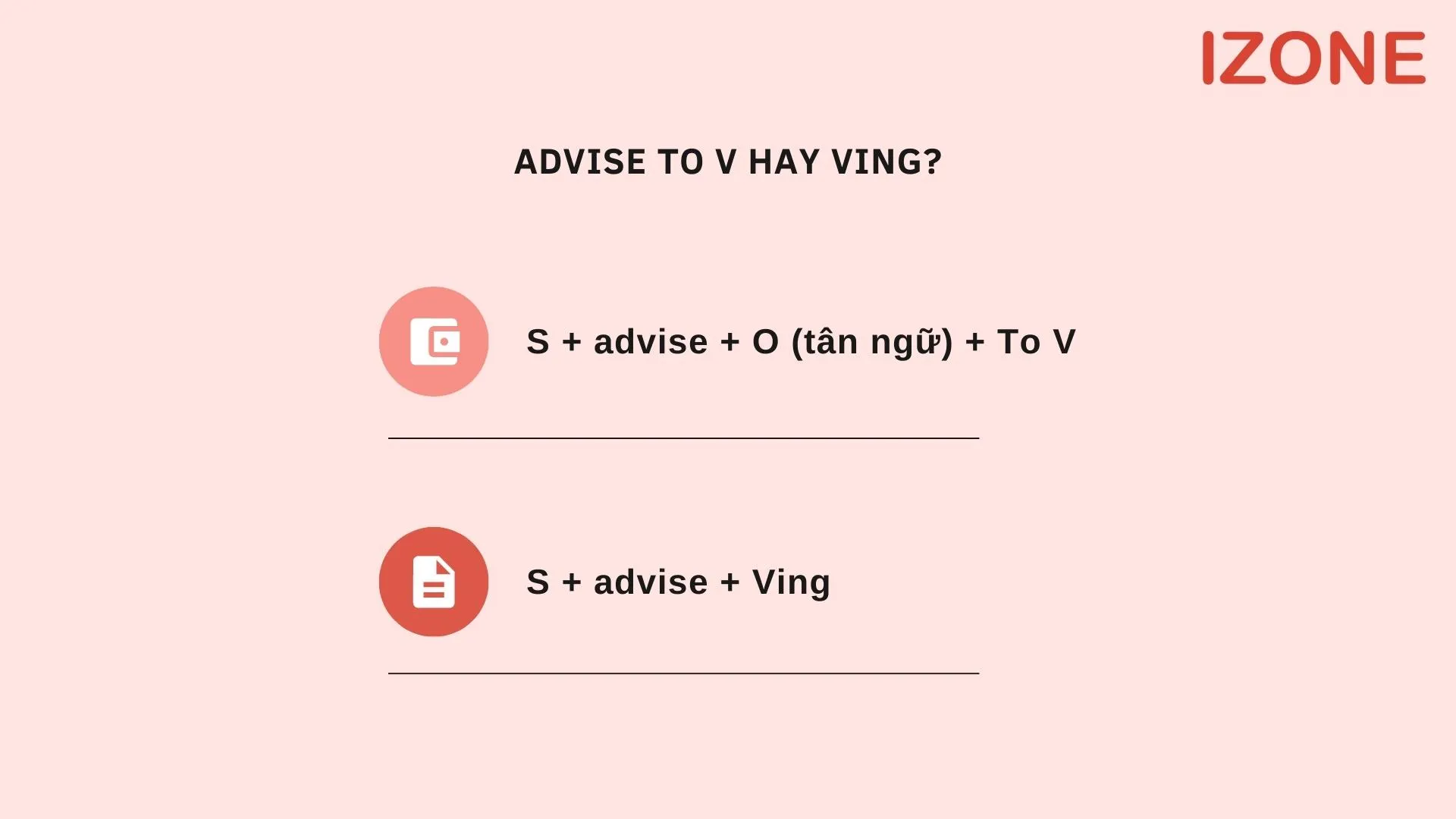 advise to v hay ving