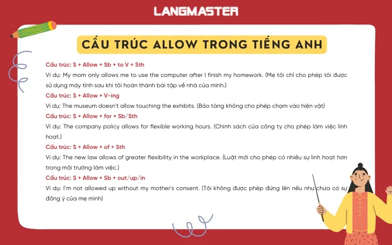 Cấu trúc Allow: Allow to V hay Ving? Toàn bộ cách dùng và Bài tập vận dụng