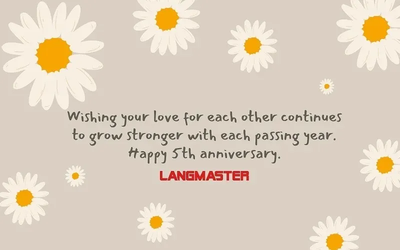 Thiệp chúc mừng kỷ niệm 5 năm ngày cưới đầy ý nghĩa