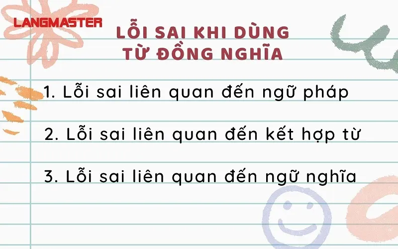Những lỗi sai thường gặp khi sử dụng từ đồng nghĩa tiếng Anh