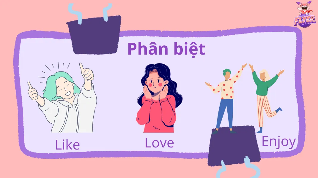 Bảng so sánh cách dùng và sắc thái của Like Love và Enjoy