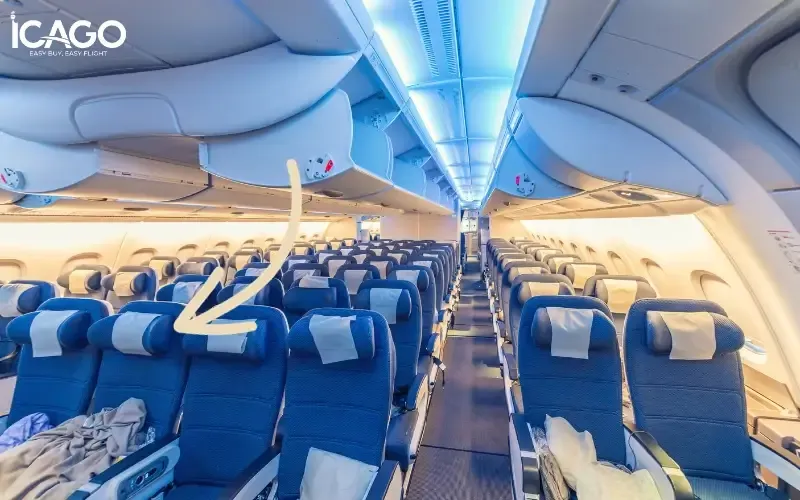Ghế giữa trên các máy bay thân rộng vẫn có sự thoải mái nhất định