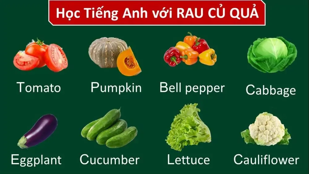 Các loại rau củ quả thường gặp trong nấu ăn