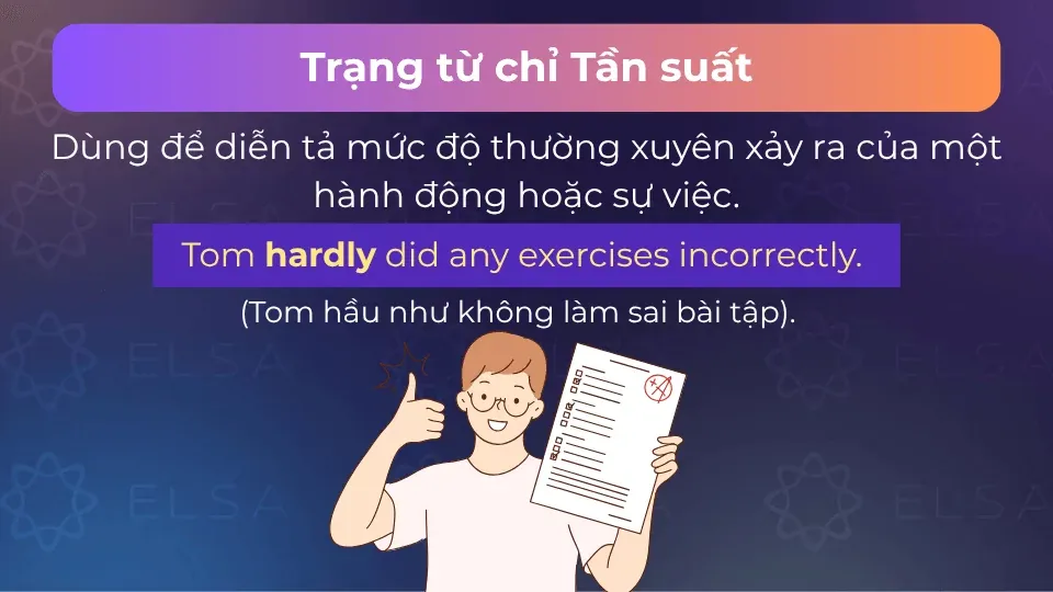 Câu ví dụ dùng trạng từ chỉ tần suất
