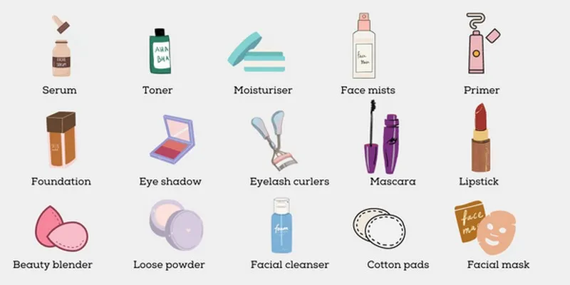 Dụng cụ trang điểm tiếng Anh