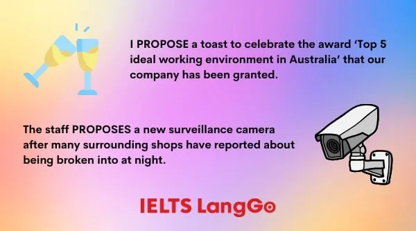 Ví dụ về cấu trúc Propose + Noun/Noun phrase