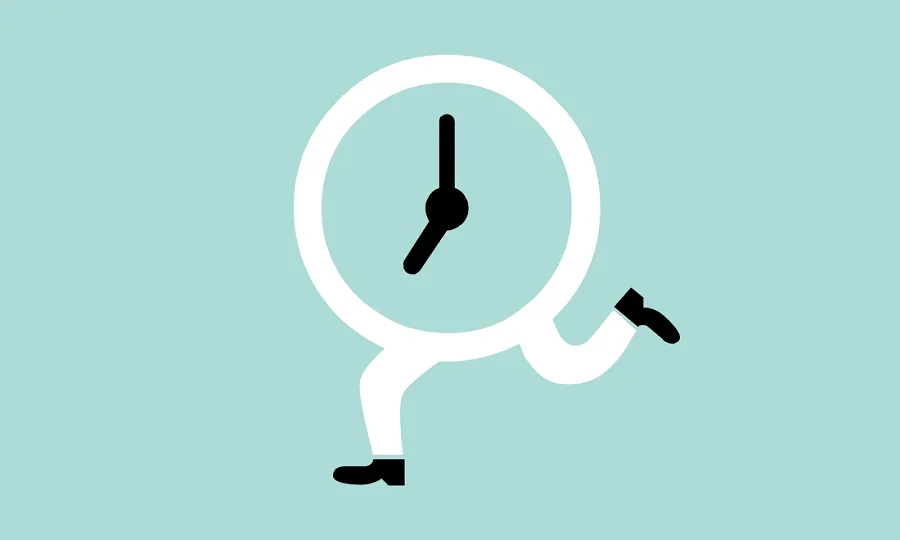 Người đàn ông chạy vội vã để kịp giờ minh họa cho khái niệm In time