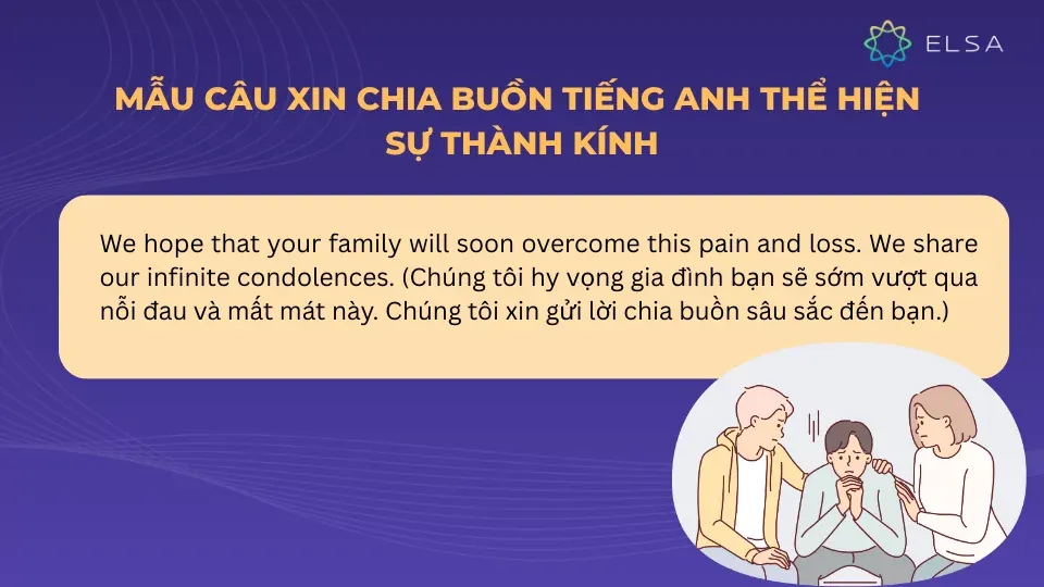 Mẫu câu chia buồn thể hiện sự thành kính và cầu nguyện
