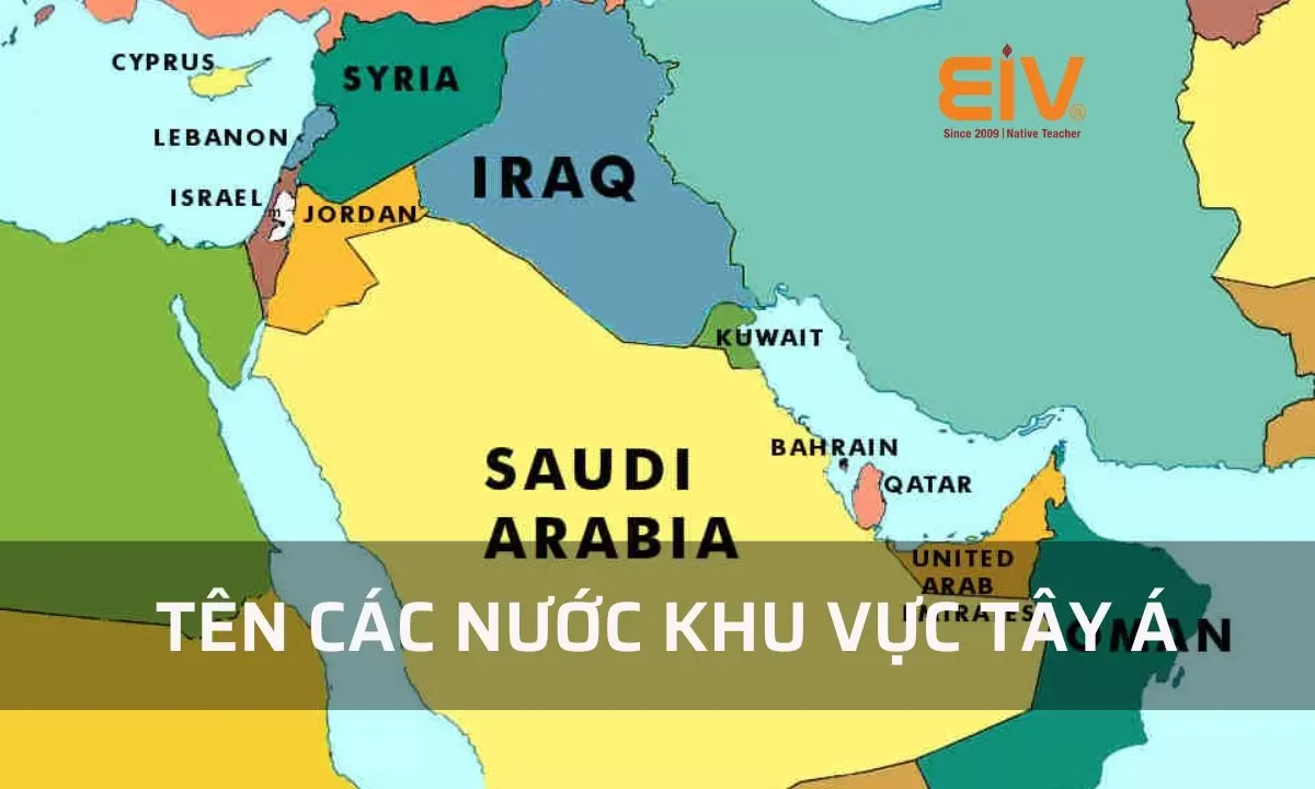 Bản đồ các nước khu vực Tây Á