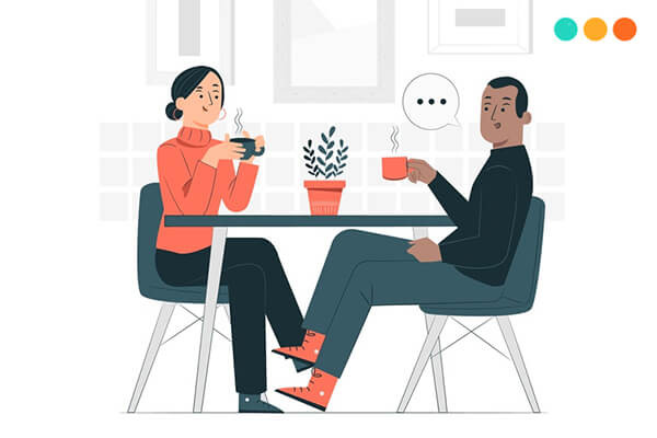 Nhóm đồng nghiệp đang thảo luận công việc và sử dụng danh xưng chuyên nghiệp tại văn phòng công ty