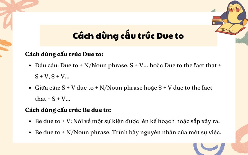 Cách Dùng Due To
