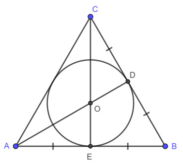 Xác định tâm đường tròn nội tiếp tam giác đều