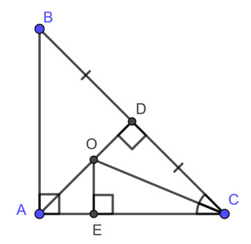 Xác định tâm đường tròn nội tiếp tam giác vuông cân