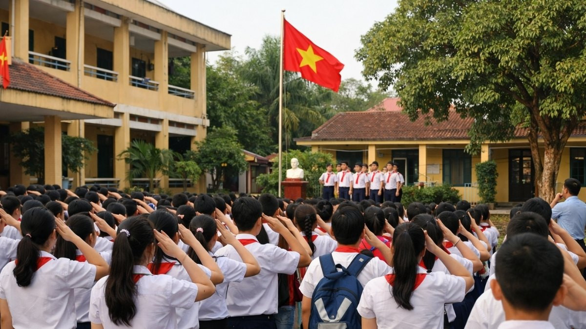 Một em học sinh đang đọc sách dưới bóng cây