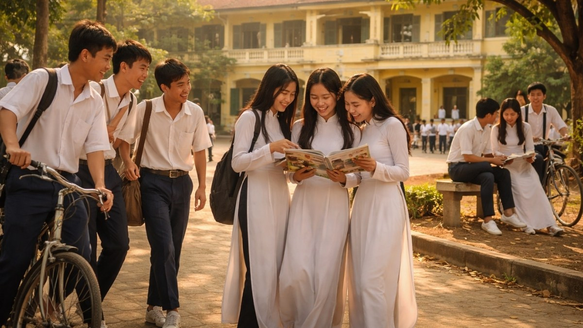 Hình ảnh kỷ niệm vui vẻ của các bạn học sinh