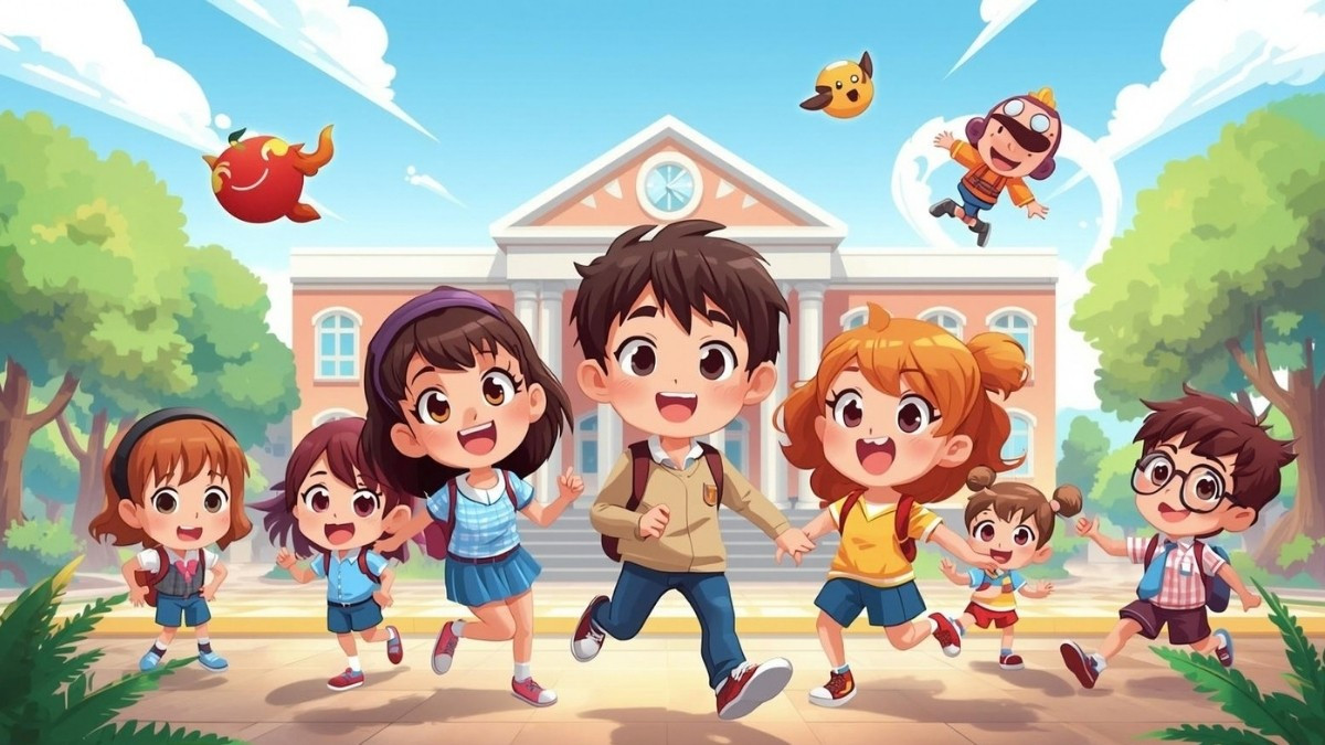 Cảnh quan trường học trong phim hoạt hình