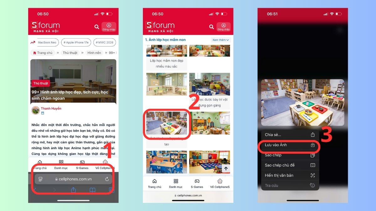 Hướng dẫn cách tải hình ảnh trường học chất lượng cao về điện thoại