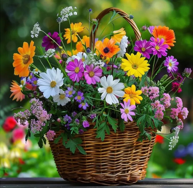 Khi kết hợp với những cành cây hoa dại đầy màu sắc, hoa cúc trắng sẽ tạo ra một hiệu ứng hài hòa và đẹp mắt