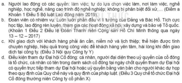 Minh họa về quy phạm pháp luật