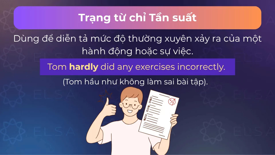 Câu ví dụ dùng trạng từ chỉ tần suất