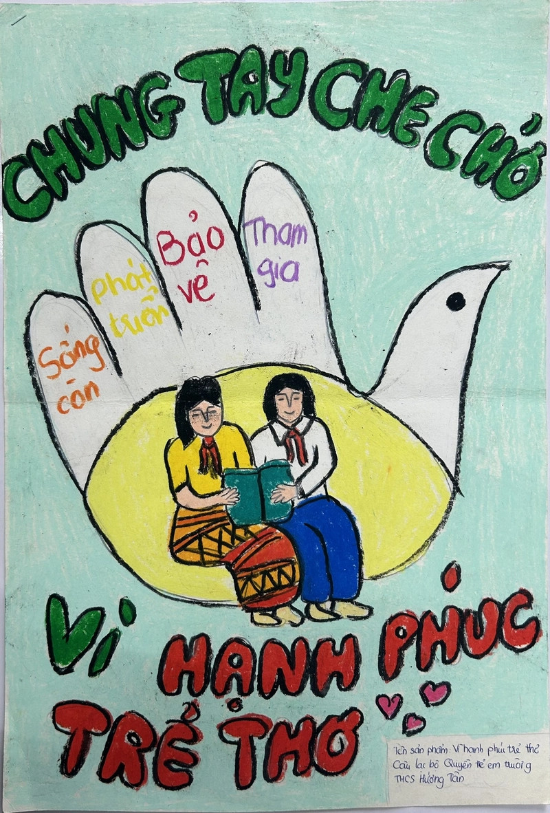Vẽ tranh minh họa quyền trẻ em được học tập