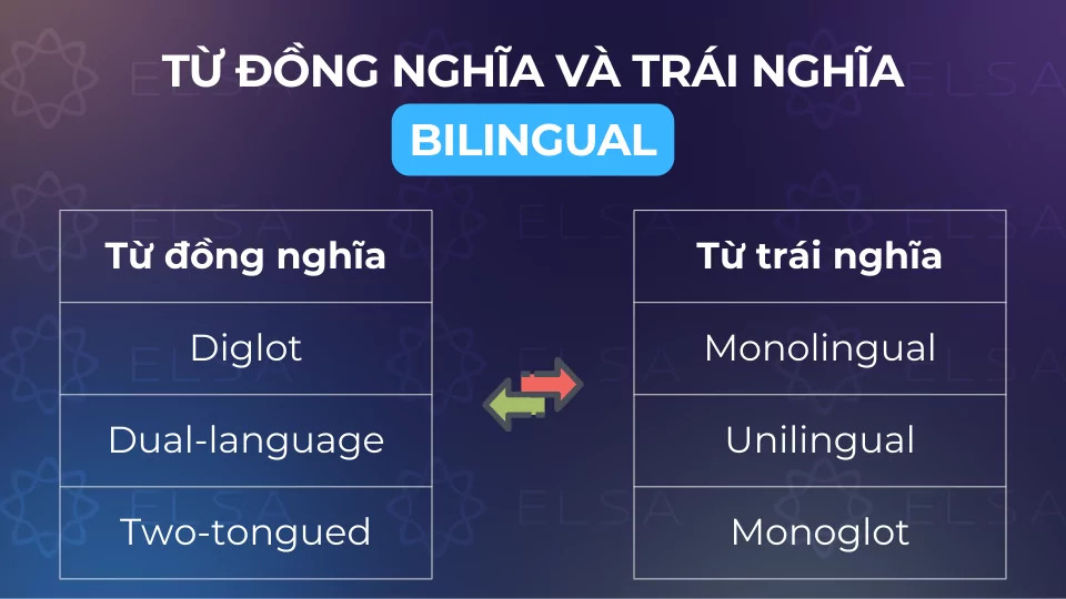 Từ đồng nghĩa và trái nghĩa với bilingual